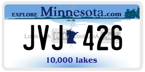 JVJ426 license plate in Minnesota