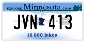 JVN413 license plate in Minnesota