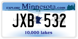 JXB532 license plate in Minnesota