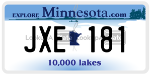 JXE181 license plate in Minnesota