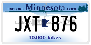 JXT876 license plate in Minnesota
