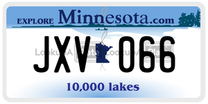 JXV066  license plate in MN