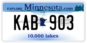 KAB903 license plate in Minnesota
