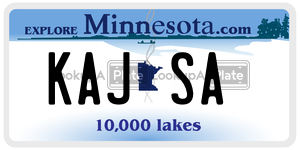 KAJSA license plate in Minnesota