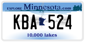 KBA524 license plate in Minnesota