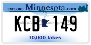 KCB149 license plate in Minnesota