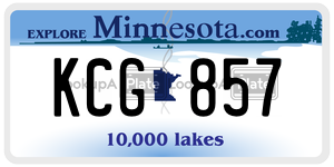 KCG857 license plate in Minnesota