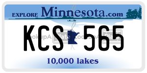 KCS565  license plate in MN