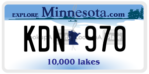 KDN970 license plate in Minnesota
