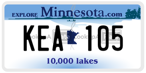 KEA105 license plate in Minnesota
