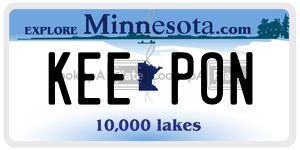 KEEPON license plate in Minnesota