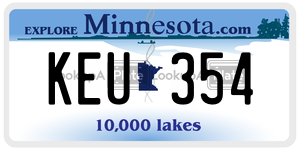 KEU354 license plate in Minnesota