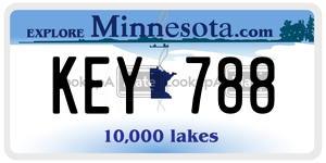 KEY788 license plate in Minnesota
