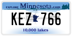 KEZ766 license plate in Minnesota
