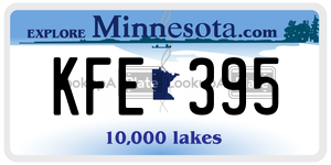 KFE395  license plate in MN
