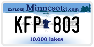 KFP803 license plate in Minnesota