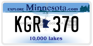 KGR370  license plate in MN