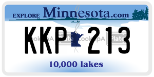 KKP213 license plate in Minnesota