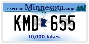 KMD655 license plate in Minnesota