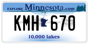 KMH670 license plate in Minnesota