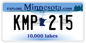 KMP215 license plate in Minnesota