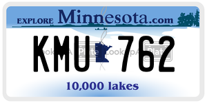 KMU762 license plate in Minnesota