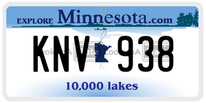 KNV938  license plate in MN