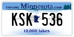 KSK536 license plate in Minnesota