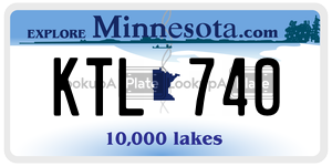 KTL740 license plate in Minnesota