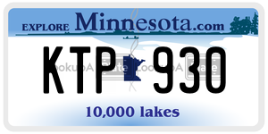 KTP930 license plate in Minnesota