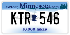 KTR546  license plate in MN