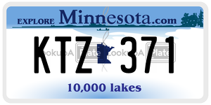 KTZ371 license plate in Minnesota