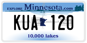 KUA120 license plate in Minnesota