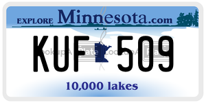KUF509  license plate in MN