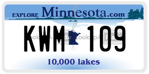 KWM109 license plate in Minnesota