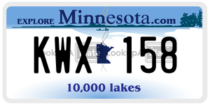 KWX158 license plate in Minnesota