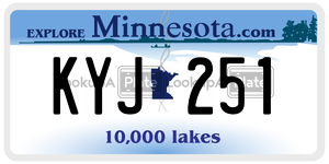 KYJ251 license plate in Minnesota