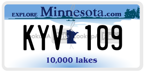 KYV109  license plate in MN