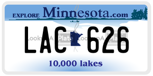LAC626  license plate in MN