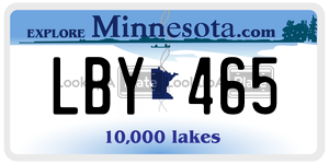 LBY465  license plate in MN
