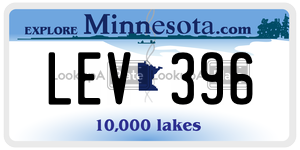 LEV396  license plate in MN