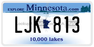 LJK813  license plate in MN