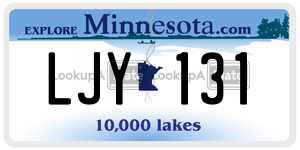 LJY131  license plate in MN