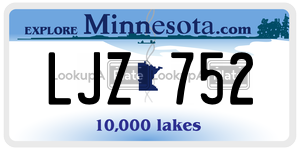 LJZ752 license plate in Minnesota