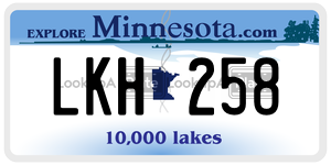 LKH258 license plate in Minnesota
