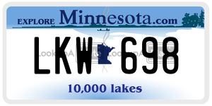 LKW698  license plate in MN