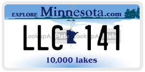LLC141 license plate in Minnesota