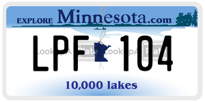 LPF104  license plate in MN