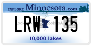 LRW135 license plate in Minnesota