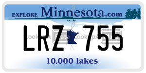 LRZ755 license plate in Minnesota